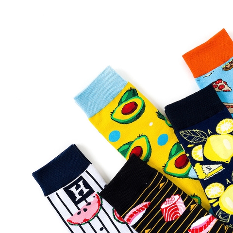 Tất unisex giá rẻ phối họa tiết đồ ăn