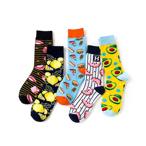Tất unisex giá rẻ phối họa tiết đồ ăn