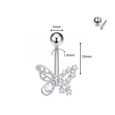 Trang sức đeo rốn bươm bướm (thân dài ~10mm)
