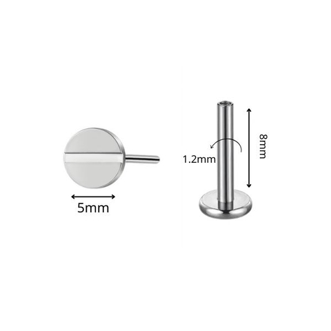 (loại ghim) Bông tai basic 1.2*8mm - Titanium