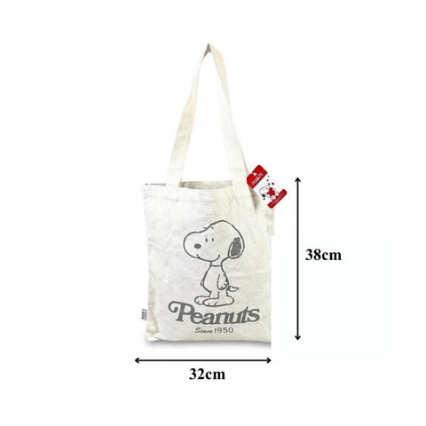 Túi vải Peanuts Snoopy nét đơn - Trắng