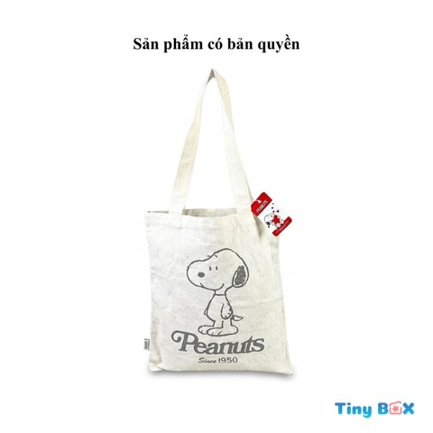 Túi vải Peanuts Snoopy nét đơn - Trắng