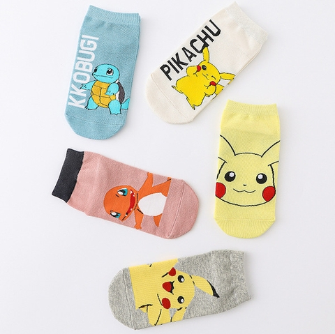 Vớ cổ ngắn dễ thương hình Pikachu - màu vàng dễ thương