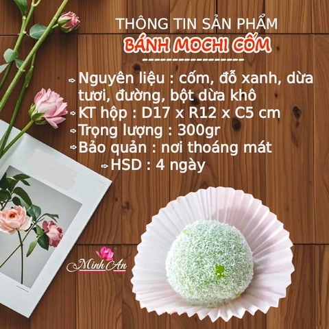 Bánh Mochi cốm (hộp 6 cái)