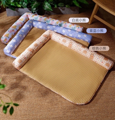 Đệm hè chữ nhật thành chữ L hoạ tiết gấu 55*40