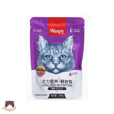 Pate Wanpy cho mèo vị Gà & rau củ - Tím