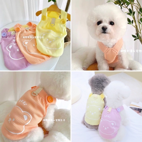 Áo lưới đính cúc gấu bear
