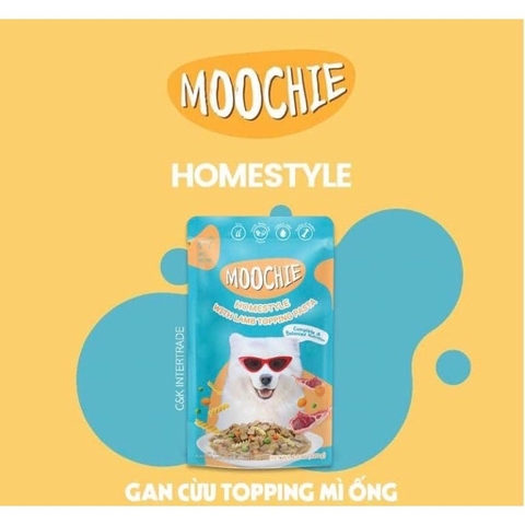 Pate cho chó Moochie - Homestyle gan cừu topping mì ống