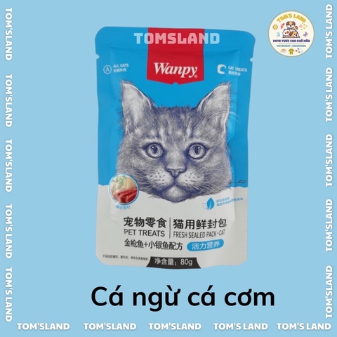 Pate Wanpy cho mèo vị Cá ngừ & Cá cơm - Lam Đậm