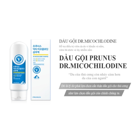 Sữa tắm đặc trị về da Prunus Dr.Micochlodine Shampoo chai xanh