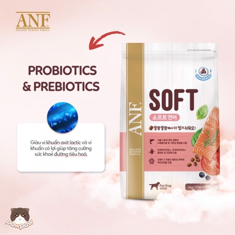 Thức ăn hạt mềm cho chó ANF SOFT vị cá hồi 1.2kg