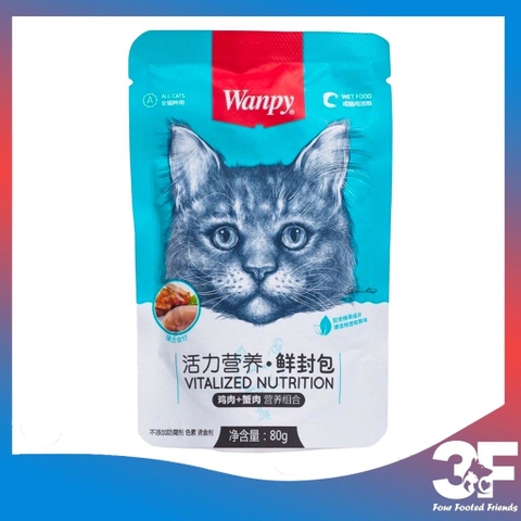 Pate Wanpy cho mèo vị Gà & Cua - Lam Nhạt