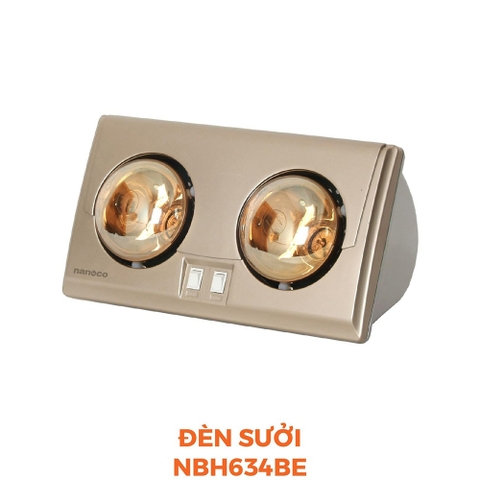 Đèn sưởi Nanoco NBH634BE 550W, gắn tường, 2 bóng
