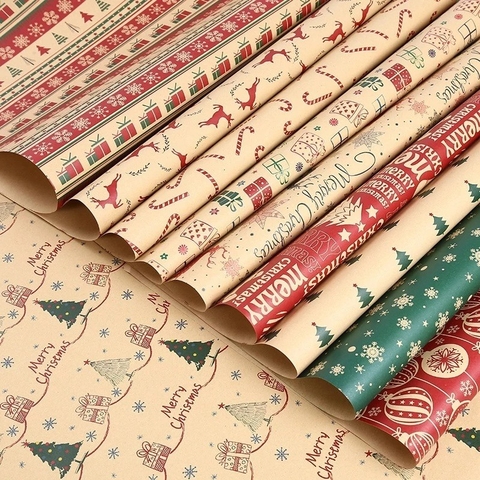 Giấy kraft giáng sinh / xmas hiện tại tự làm giấy gói