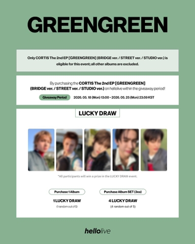 Pre-order CORTIS GREENGREEN Heliolive Lucky Draw