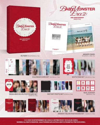 Pre-order BABYMONSTER : ERA II | BABYMONSTER 2nd Anniversary Memory Pack - (Chưa gồm ship Hàn - Việt)