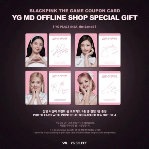 Photocard Pre-order BP The Game Coupon Card