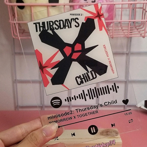 Đế gỗ để ảnh, spotify 3x10cm