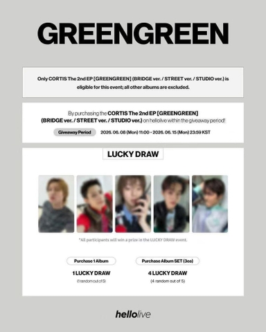 Pre-order CORTIS GREENGREEN Heliolive Lucky Draw 2.0