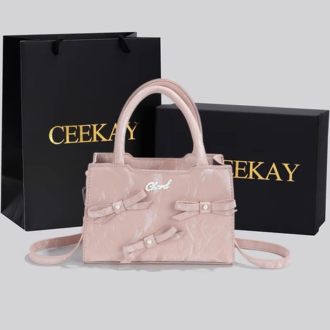 Túi xách CEEKAY da lộn đính nơ