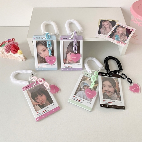 Túi đựng thẻ ảnh, holder photocard social, charm trái tim