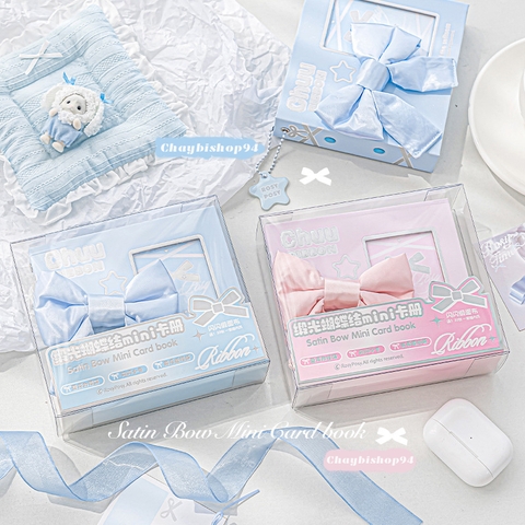 Binder RosyPosy gắn nơ satin mềm mại, album đựng ảnh, sheet hai mặt