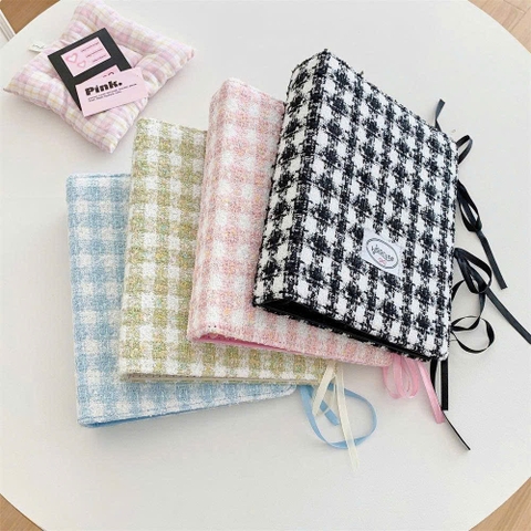 Binder dạ caro size A5 cột nơ