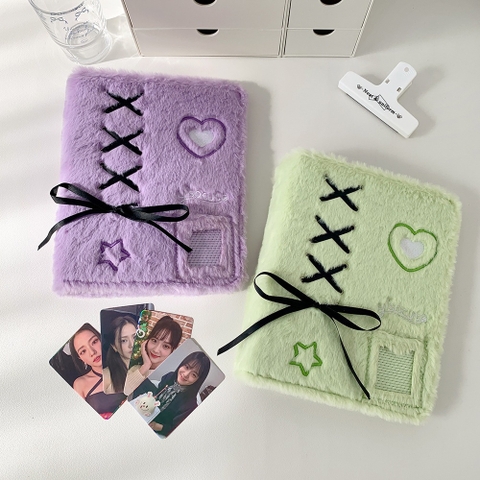 Binder, album ảnh lông nhung A5 Soft Ribbon có dây nơ