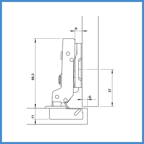 Bản Lề Trùm Nửa Metalla SM DIY 110º Hafele 315.07.114