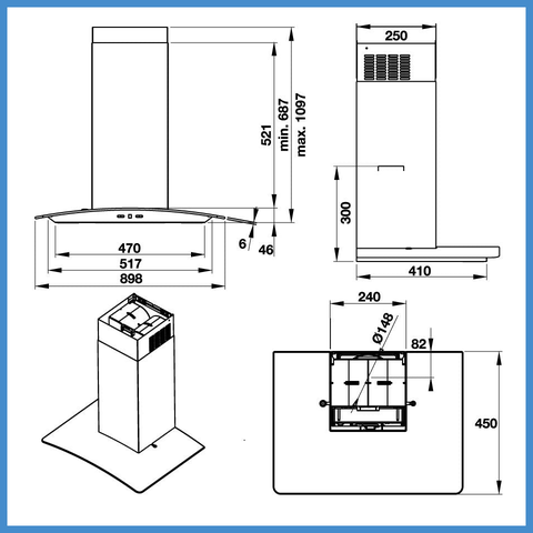 Máy Hút Mùi Gắn Tường Hafele HH-WG90B(539.81.185)