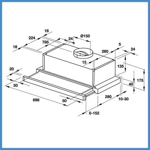 Máy Hút Mùi Âm Tủ HH-S70A Hafele 533.89.031