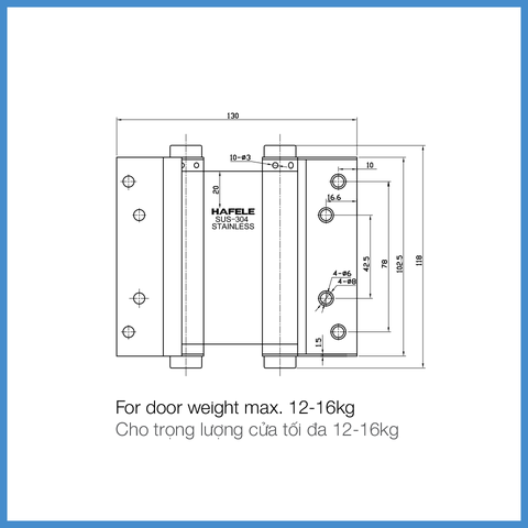 Bản Lề Bật 2 Chiều 4'' Hafele 927.97.020