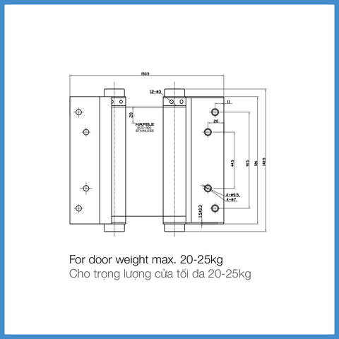 Bản Lề Bật 2 Chiều 5'' Hafele 927.97.060