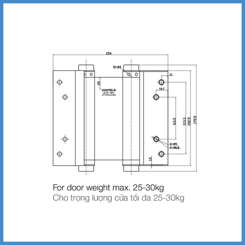 Bản Lề Bật 2 Chiều 6'' Hafele 927.97.080