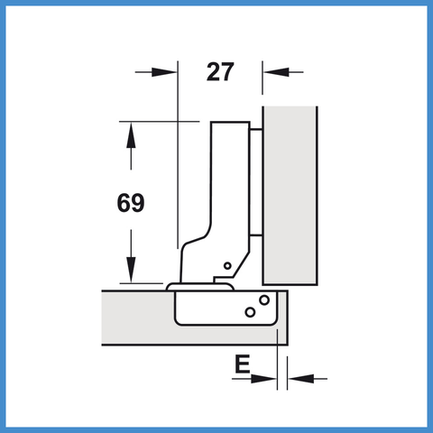 Bản Lề Trùm Nửa Metalla SM 95º Hafele 308.03.004