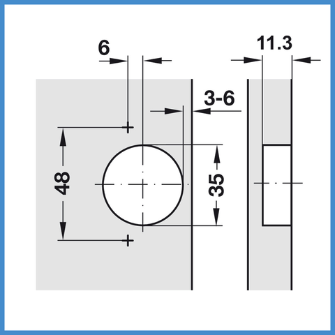 Bản Lề Trùm Nửa Metalla SM 110º Hafele 315.20.751