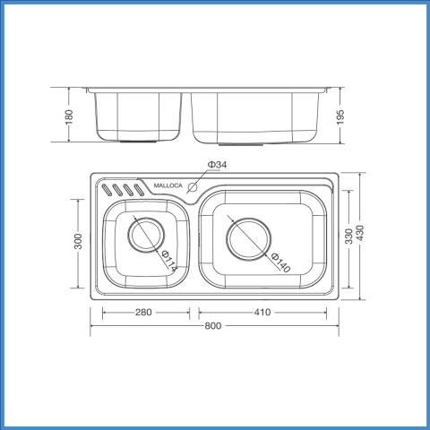 Chậu Rửa Chén Inox Malloca MS 1003