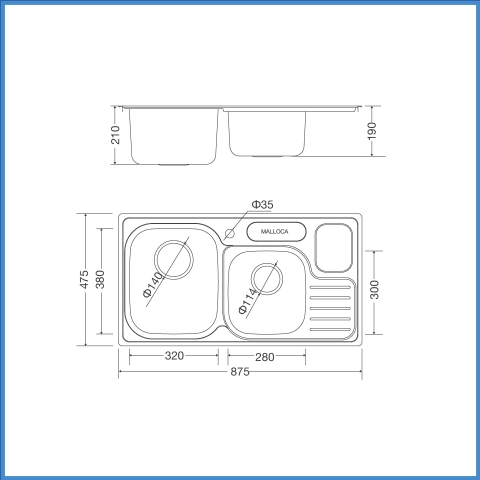 Chậu Rửa Chén Inox Malloca MS 1024