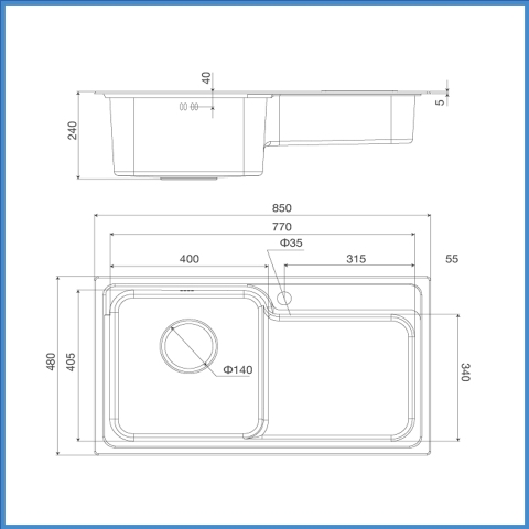 Chậu Rửa Chén Inox Malloca MS 1028 N