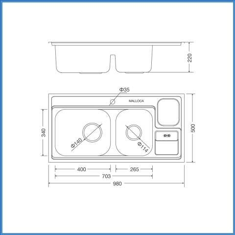 Chậu Rửa Chén Inox Malloca MS 8809 N
