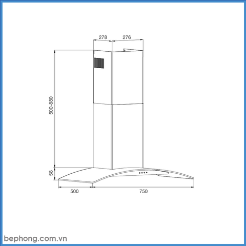 Máy Hút Mùi Áp Tường Malloca MC 750E