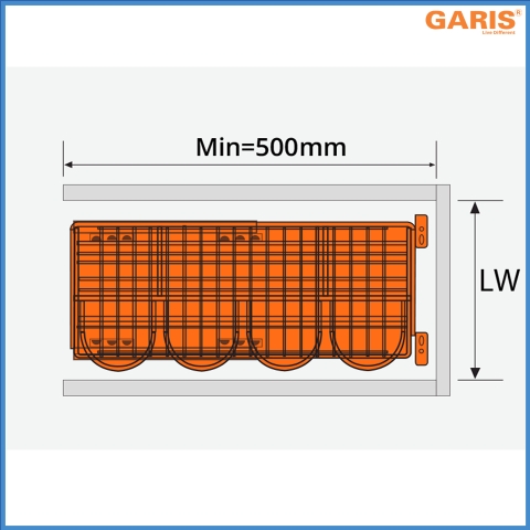 Giá Dao Thớt Gia Vị 250mm Garis GK02.25C