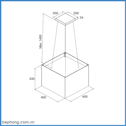 Máy Hút Mùi Đảo Malloca CONCRETE K-400
