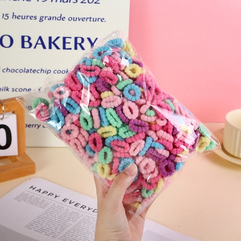 COMBO 20 TÚI (27K/ TÚI) TÚI 500 SỢI CHUN BUỘC TÓC HOA CHO BÉ