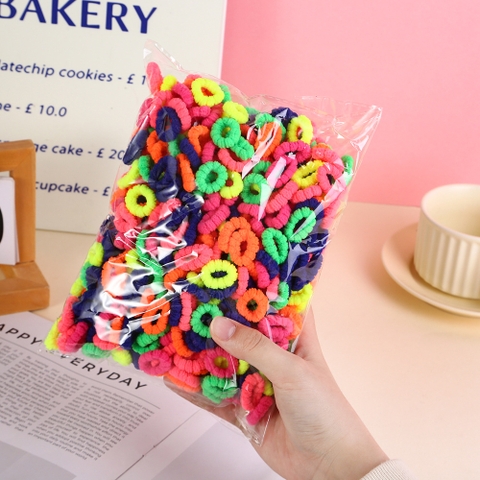 COMBO 5 TÚI (28K/ TÚI) TÚI 500 SỢI CHUN BUỘC TÓC HOA CHO BÉ