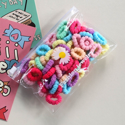 TÚI ZIP 100 CHUN BUỘC TÓC HOA MỀM CHO BÉ 1136