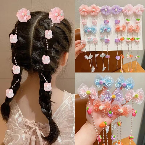 COMBO 5 SET- SET 2 KẸP MÁI THẮT BÍM DÀI PHỐI HẠT