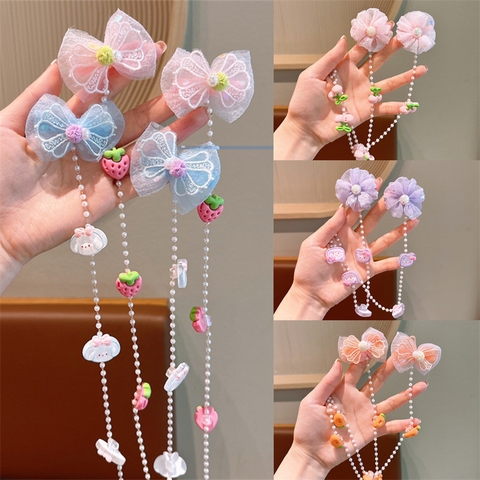 COMBO 5 SET- SET 2 KẸP MÁI THẮT BÍM DÀI PHỐI HẠT