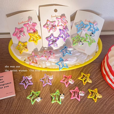 SET 5 KẸP MÁI NGÔI SAO ĐÍNH CHARM NGẪU NHIÊN -MX1042