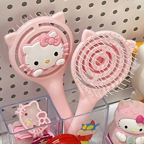 LƯỢC CHẢI MATXA KITTY HỒNG GỢN SÓNG MS1146